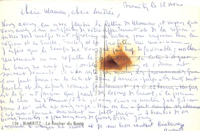Biarritz — Il Rocher du Basta — Éditions d'Art BARBÉROUSSE, n°134 — Verso