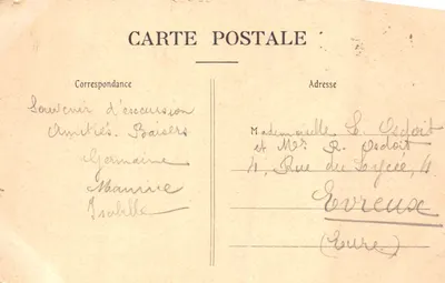 Bayeux — Kathedraal Notre-Dame — uitgever R. D. Coll. nr. 28 — Achterkant