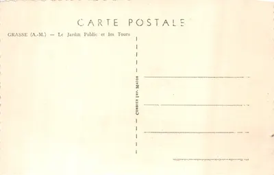 Grasse — Le Jardin Public et les Tours — Combier Imp. Macon — पीछे