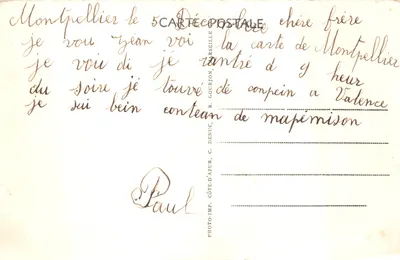 Montpellier — Place de la Comédie — éditeur LYZON, n°1 — पीछे