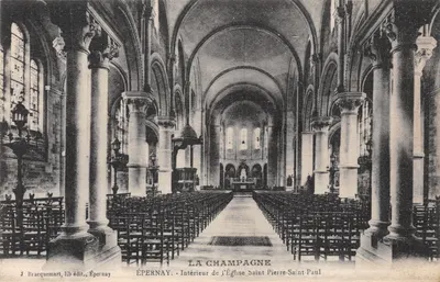 Épernay — Intérieur de l'Église Saint-Pierre-Saint-Paul — J. Bracquemart, lib. édit., Épernay