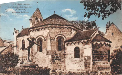 Laon (Aisne) — Chapelle des Templiers (XIe siècle) et Statue de Diane — Édit. Anthoine Journaux