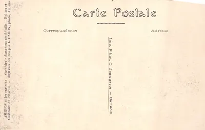 Amiens — Katedrałę widzianą z Louvencourt — Imp. Phot. C. Jeangette - Sannois — Rewers