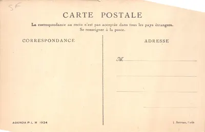 Dauphiné — Vallée du Guil — pont sur la rivière — éditeur Cl. Rivière, Agenda P.L.M. 1924 — 背面