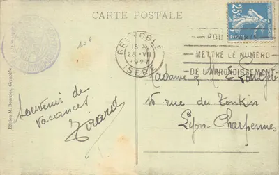 Chutes du Guiers — Entrée du Désert — Route de la Grande-Chartreuse — Édition M. Bourcier, Grenoble, n°529 — पीछे