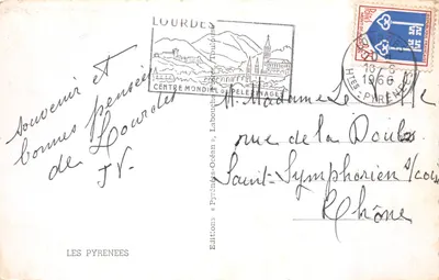 Gavarnie - Le Cirque — Cauterets - Le Lac de Gaube — Lourdes - La Basilique vue du Château-Fort et Le Pic du Jer — Éditeur: LES PYRENEES — Verso
