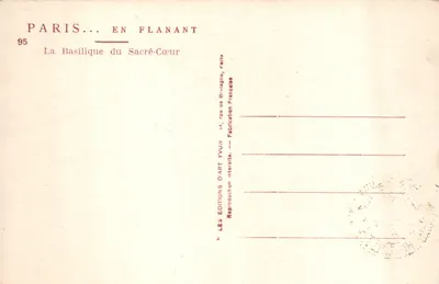Basilika des Heiligen Herzens — Ansicht von den Treppen — Verlag YVON, Nr. 95 — Rückseite