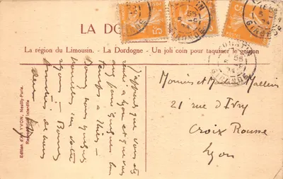 La Dordogne — Un joli coin pour taquiner le goujon — Édition d'Art YVON, Neaullly-Parle — 背面