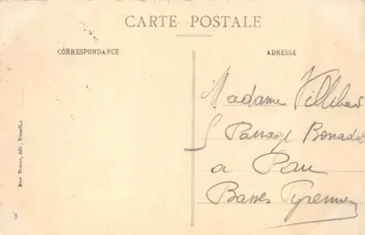 Versailles — Avenue de Paris — éditeur Mme Moreau, Versailles — 背面