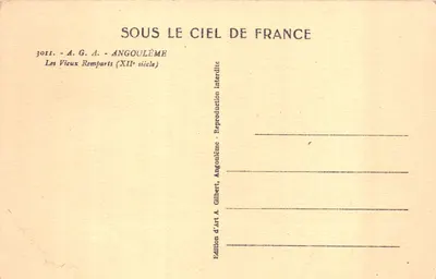 Angoulême — Les Vieux Remparts (XIIe siècle) — Édition d'Art A. Gilbert — पीछे