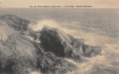 Le Pouliguen (Loire-Inf.) — A la Côte — Marée Montante — Éditeur F. Chapeau, Imp.-Edit., Nantes