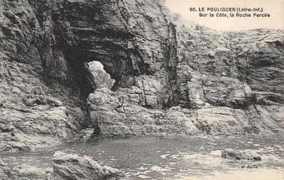 Le Pouliguen (Loire-Inf.) — Sur la Côte, la Roche Percée — F. Chapeau, Imp.-Edit., Nantes