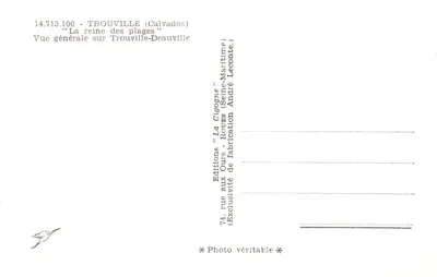 Trouville-Deauville — Algemene uitzicht — Éditions La Cigogne — Achterkant