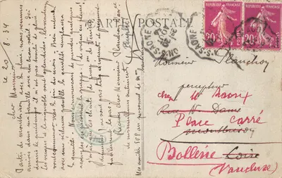 Salins-les-Bains (Jura) — A Guérite do Forte Belin — Impresso por Drouet & Salise, n° 156 — Verso