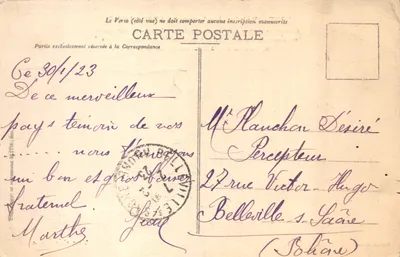 Vue Générale de Nice — Hôtel et Restaurant PARIS-NIMES — Édition Giletta — Verso