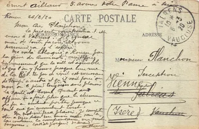 Rouen — Église Saint-Ouen, La Tour Couronnée — C.V. 394, éditeur impr. sur la carte — Verso
