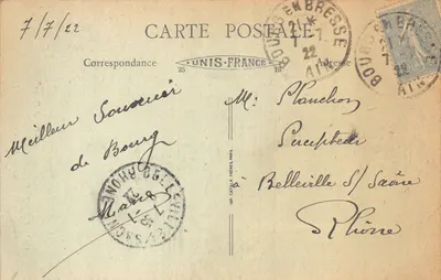 Église de Brou - Les trois Mausolées — éditeur IMPRIMÉ SUR LA CARTE : S.F. F. 'Lua' n°82 bis — 背面