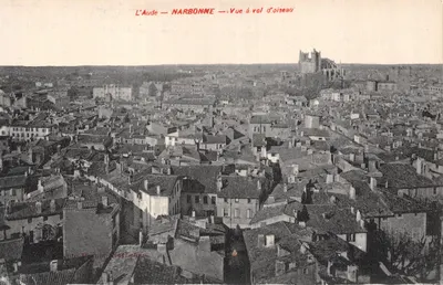 Narbonne — Vue à vol d’oiseau — éditeur Antoine Prunoc, Narbonne