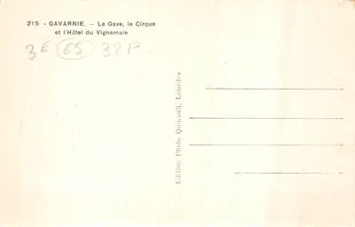 Gavarnie — Le Gave, le Cirque et l'Hôtel du Vignemale — Édition Photo Quinault, Lourdes — पीछे