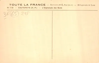 Cauterets — L'Esplanade des Œufs — Éditions Jové, Pau (B.P.) — पीछे