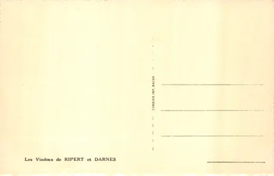 Viaducs de Ripert et Darnes — vue panoramique avec montagnes en arrière-plan — éditeur COMBIBIER IMP. MACON — 背面