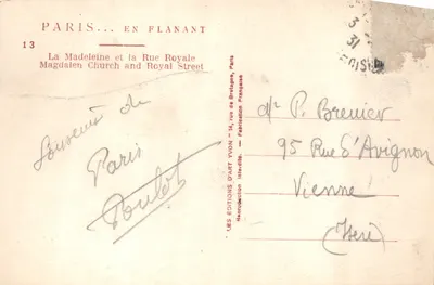 Le Panthéon — vue de la place du Panthéon — Éditions d'Art Yvon, Paris — 뒷면