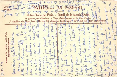 Notre-Dame de Paris — Détail de la façade Ouest — éditeur YVON, série N°132 — 裏面