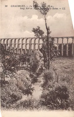 Chaumoni — Le Viaduc, long. 654 m, haut. 53 m, et les Bords de la Suize — LL