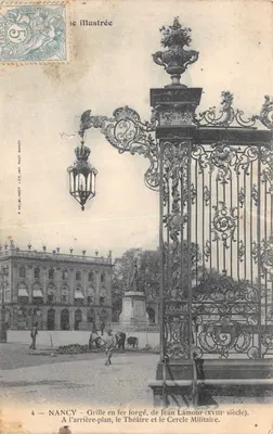 Nancy — Grille en fer forgé de Jean Lamour (XVIIIe siècle) — P. Helmlinger & Cie, Imp. Phot. Nandy