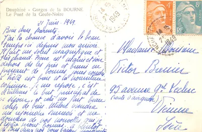 Gorges de la Bourne — Le Pont de la Goule-Noire — Éditeur : Cing — 背面