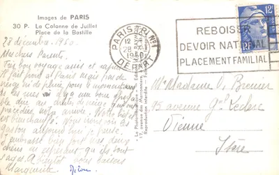 Place de la Bastille — Colonne de Juillet — Éditions des Marronniers — Verso