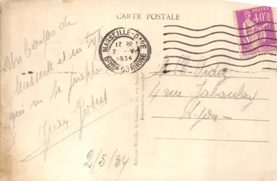 Marseille — Le Pont Transbordeur et le Vieux Port — Éditions Mireille — Verso