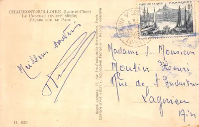 Chaumont-sur-Loire — Façade sur le parc — Éditions d'Art « GUY » — Verso