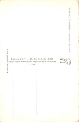 Vue de la promenade des Anglais — Nice — éditeur Éditions S.E.P.1 — Verso