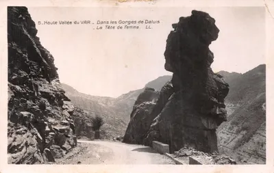 Haute Vallée du VAR — Dans les Gorges de Daluis. La Tête de Femme — LL. Éditeur LL