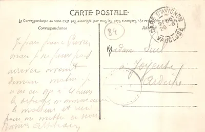 Avignon — Os Muros. Porta da República — editor Colléation (Ch. Chastel) n.º 25 — Verso