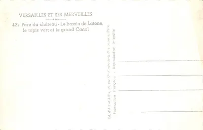 Versailles — Le bassin de Latone et le grand Canal — Éditeur GUY — 背面