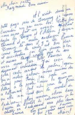 Statue de la Vierge à l'Enfant — monument religieux devant une maison — éditeur RIMY — Verso