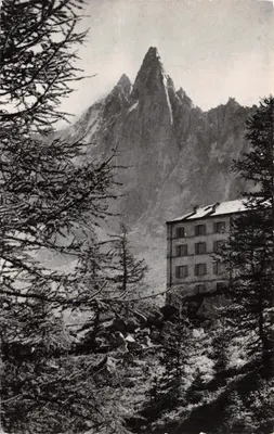 Montagnes du Mont Blanc — Le Dru (3754 m.) et l'Hôtel du Montenvers (1909 m.) — Éditions Henri Laulagnet, Chamonix