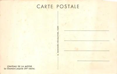 Chambre papale — Château de La Mothe — éditeur E. Desfossés-Néogravure, Paris — Verso