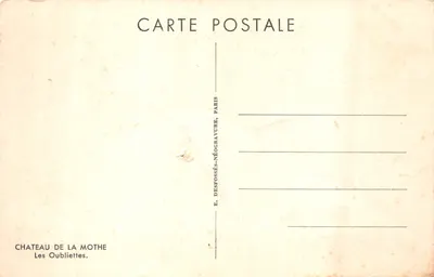 Castello di La Mothe — Le Cantine — editore E. Desfossés-Néogravure, Parigi — Verso
