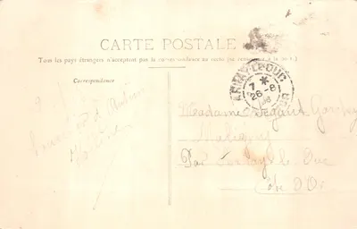 AUTUN — La Cascade de Brise-Cou — Lib. D. Nourry et Guighard, Autun — Verso