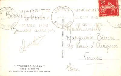 Skalna góra Małgorzaty — stalowa mostowa nad falami — Éditions Labouche, Toulouse — Rewers