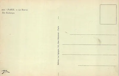 Paris — La Bourse — éditeur Réaumur — 背面