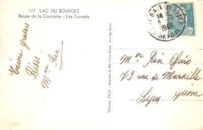 Lac du Bourget — Route de la Corniche - Les Tunnels — Éditions TELE Aix-les-Bains — पीछे