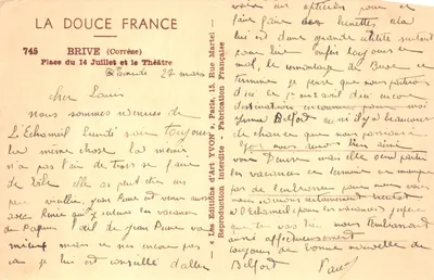 Brive (Corrèze) — Place du 14 Juillet et le Théâtre — Les Éditions d'Art Yvon — पीछे