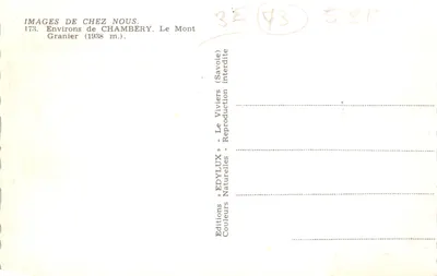 Environ de Chambéry — Le Mont Granier (1938 m.) — Éditions Edy Lux — 背面