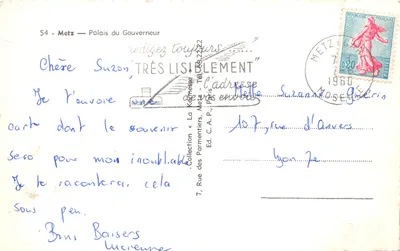Metz — Palais du Gouverneur — Éditeur La Kemense, n° 54 — Rewers