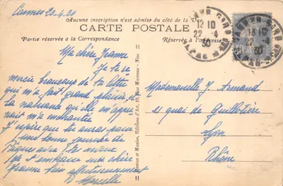 CANNES — Vue générale prise de la Réserve — R. M. — n° 1502 — पीछे