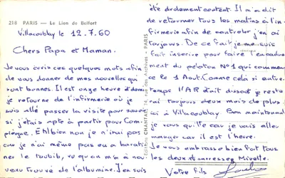 Paris — Le Lion de Belfort — éditeur Chantal — पीछे